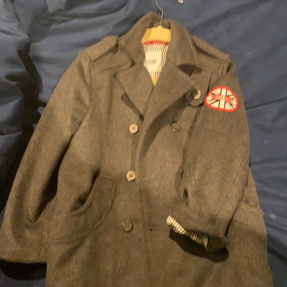 Boys Moschino grey peacoat